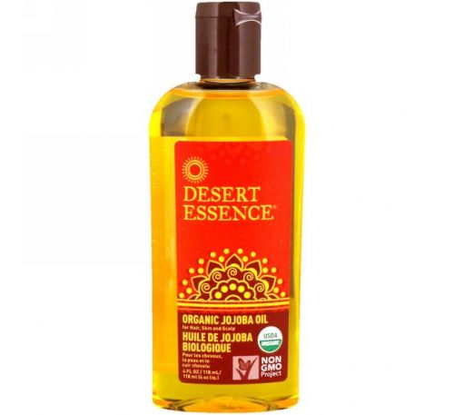 Desert Essence, Органическое масло жожоба для волос и кожи головы, 118 мл