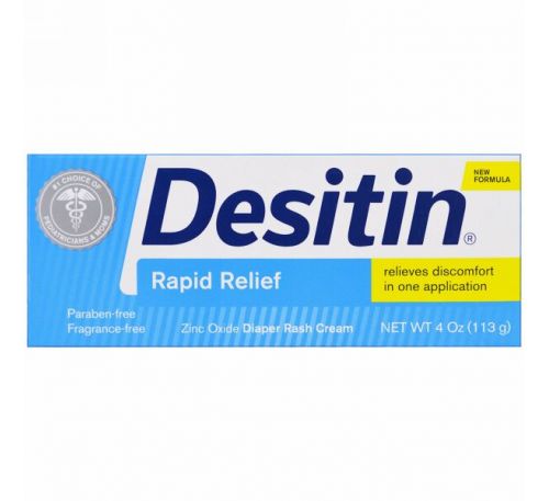 Desitin, Крем от опрелостей, Мгновенное облегчение, 4 унции (113 г)