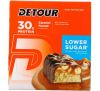 Detour, Батончики из сывороточного белка со вкусом карамели и арахиса, 12 батончиков по 3 унции (85 г) каждый