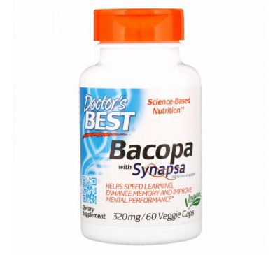 Doctor's Best, Бакопа с Синапсой, 320 мг, 60 Растительных Капсул