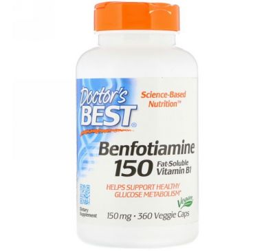 Doctor's Best, Benfotiamine, 150 mg, 360 Veggie Caps