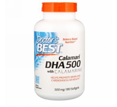 Doctor's Best, Calamari DHA 500 with Calamarine, 500 mg, 180 Softgels
