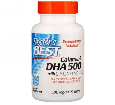 Doctor's Best, Calamari DHA 500 with Calamarine , 500 mg, 60 Softgels