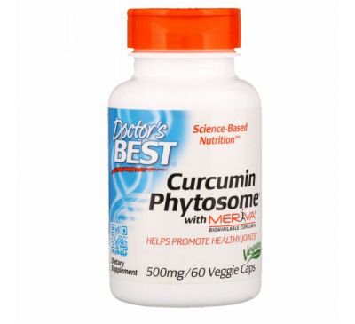 Doctor's Best, Curcumin Phytosome, с Meriva, 500 мг, 60 растительных капсул