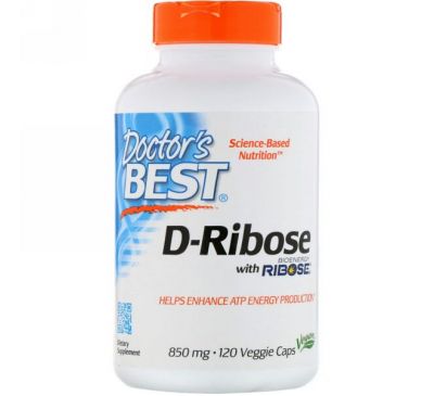 Doctor's Best, D-рибоза с биоэнергетической рибозой, 850 мг, 120 вегетарианских капсул