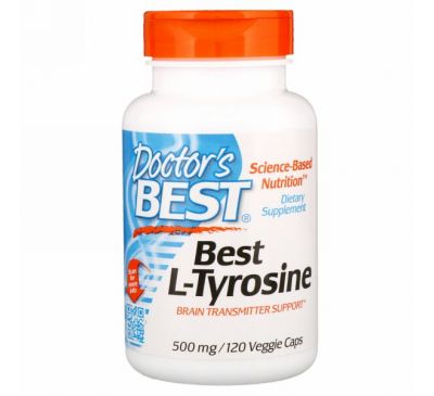 Doctor's Best, L-тирозин, 500 мг, 120 вегетарианских капсул