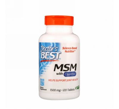 Doctor's Best, МСМ с OptiMSM, 1500 мг, 120 таблеток