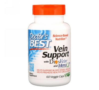 Doctor's Best, Vein Support, с DiosVein и MenaQ7, 60 растительных капсул
