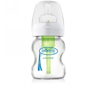 Dr. Brown's, Natural Flow, Wide-Neck, 0 + Months, 1 Glass Bottle, 5 oz (150 ml)