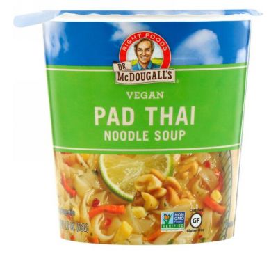 Dr. McDougall's, Vegan Pad Thai, Noodle Soup, 2.0 oz (56 g)