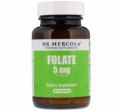 Dr. Mercola, Folate, 5 mg, 30 Capsules