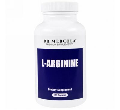 Dr. Mercola, L-аргинин, 120 капсул