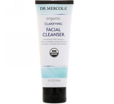 Dr. Mercola, Органическое осветляющее очищающее средство для лица, 4 жидких унции (118 мл)