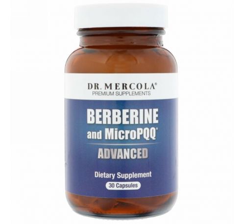 Dr. Mercola, Передовые берберин и MicroPQQ, 30 капсул
