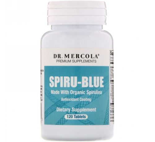 Dr. Mercola, Spiru-Blue, спирулина с антиоксидантным покрытием, 120 таблеток