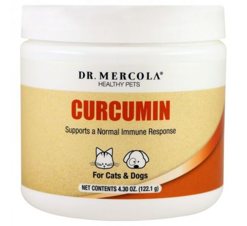 Dr. Mercola, Здоровые питомцы, Куркумин для кошек и собак, 4,30 унц. (122,1 г)