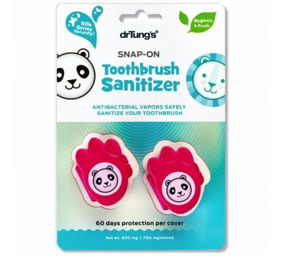 Dr. Tung's, Kid's Snap-On Toothbrush Sanitizer, 2 Toothbrush Sanitizers