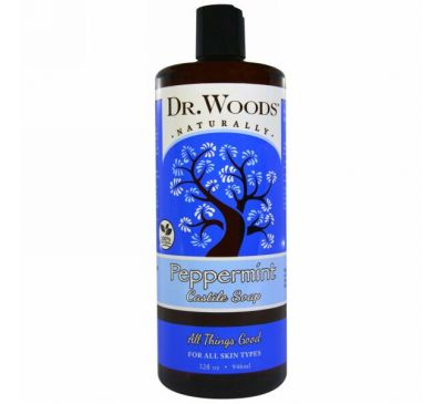 Dr. Woods, Кастильское мыло Чистая мята, 32 жидких унции (946 мл)