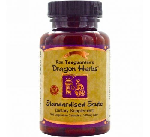 Dragon Herbs, Байкалин, 425 мг, 100 веганских капсул