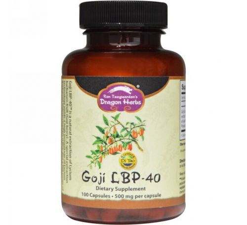 Dragon Herbs, Годжи LBP-40, 500 мг, 100 капсул