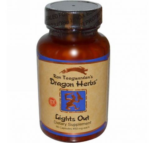 Dragon Herbs, Lights Out, 450 мг, 60 капсул