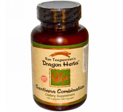 Dragon Herbs, Сбор с горечавкой 100 капсул по 500 мг