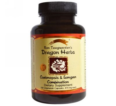 Dragon Herbs, Смесь кодонопсиса и лонгана, 470 мг, 100 вегетарианских капсул