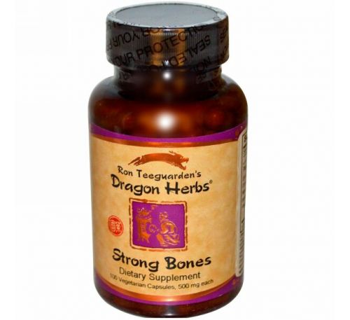 Dragon Herbs, Strong Bones, сильные кости, 500 мг, 100 растительных капсул