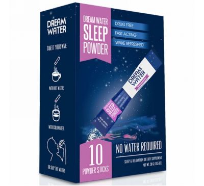 Dream Water, Порошок для сна, Сонная ягода, 10 палочек, по 3 г каждая