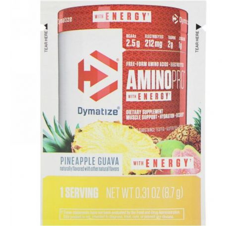 Dymatize Nutrition, AminoPro with Energy, Pineapple Guava, 0.31 oz (8.7 g)