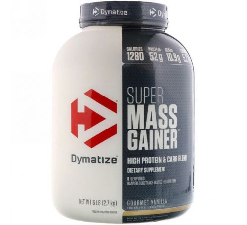 Dymatize Nutrition, Super Mass Gainer, со вкусом ванили, 6 фунтов (2,7 кг)
