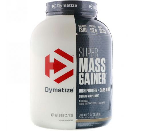Dymatize Nutrition, Супер белково-углеводная смесь для набора массы, Печенье и сливки, 2,7 кг