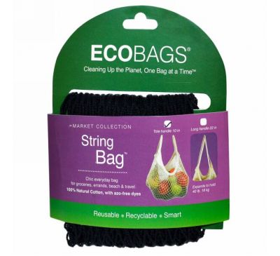 ECOBAGS, Коллекция Market, сетчатая сумка, черная, 1 сумка