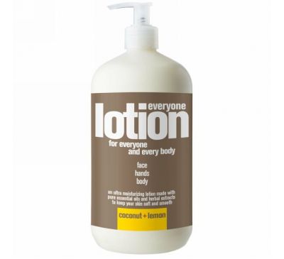EO Products, Everyone Lotion, 3 in 1, Coconut + Lemon, 32 fl oz (946 ml)
