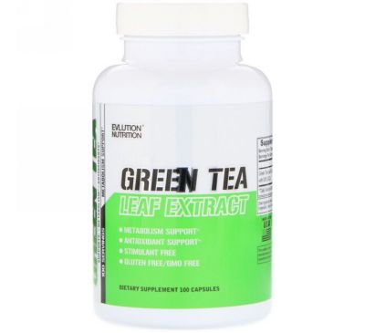 EVLution Nutrition, Экстракт листьев зеленого чая, 100 капсул