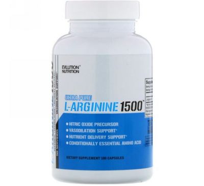 EVLution Nutrition, L-Arginine 1500, 100 капсул