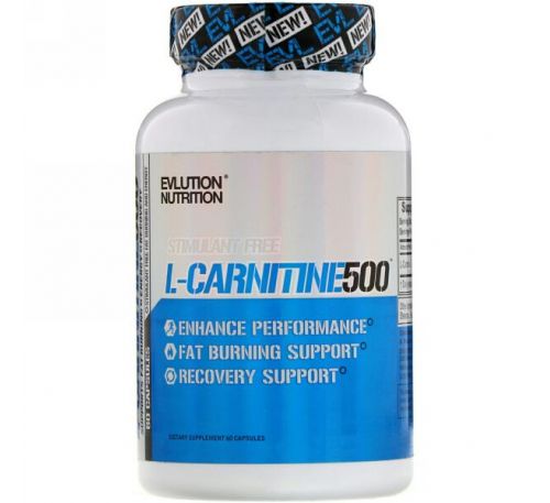 EVLution Nutrition, L-Carnitine500, 60 Capsules