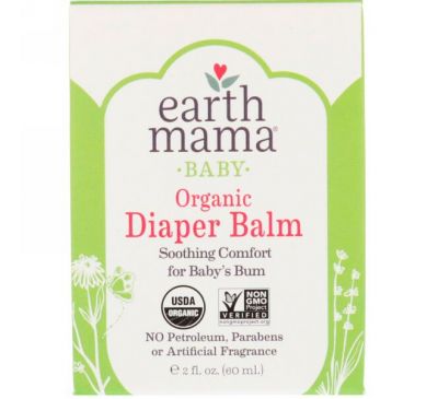 Earth Mama, Для малышей, органический бальзам под подгузник, 60 мл