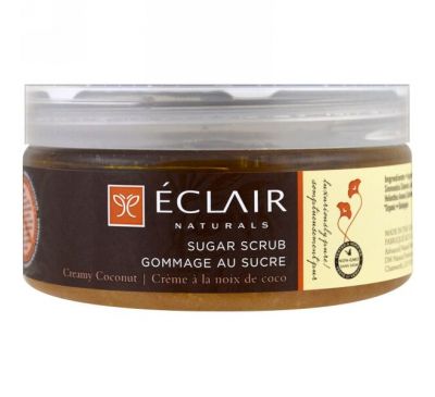 Eclair Naturals, Сахарный скраб, сливочный кокос, 9 унций (255 г)