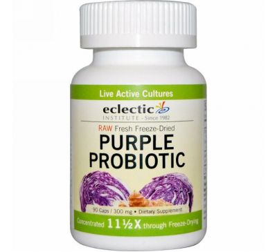 Eclectic Institute, Фиолетовый пробиотик, 300 мг, 90 капсул