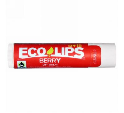 Eco Lips Inc., Бальзам для губ, SPF 15, Ягоды, 0.15 унций (4.25 г)