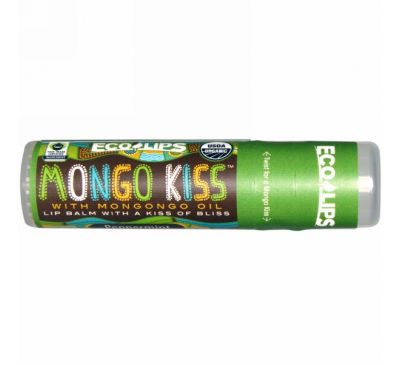 Eco Lips Inc., Mongo Kiss, бальзам для губ, мята перечная, .25 унции (7 г)
