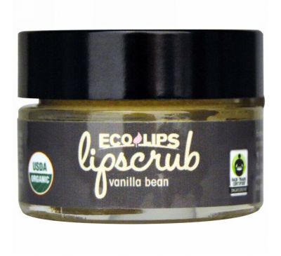 Eco Lips Inc., Органический, скраб для губ, Стручки ванили, .5 унций (14.2 г)