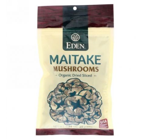 Eden Foods, Maitake Mushrooms, Organic Dried Sliced, .88 oz (25 g)