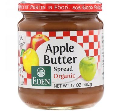 Eden Foods, Органическое яблочное повидло, 17 унций (482 г)