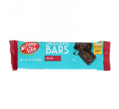 Enjoy Life Foods, Шоколадные батончики, темный шоколад, 1,12 унц. (32 г)
