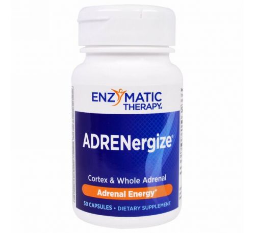 Enzymatic Therapy, ADRENergize, энергия, 50 капсул