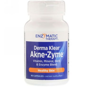 Enzymatic Therapy, Derma Klear Akne • Zyme, Healthy Skin, 90 Capsules