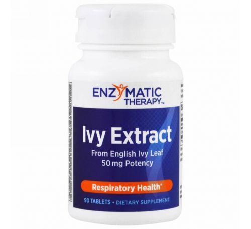 Enzymatic Therapy, Ivy Extract, Respiratory Health, 50 mg, 90 Tablets