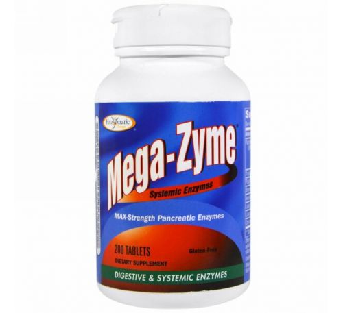 Enzymatic Therapy, Mega-Zyme, системные ферменты, 200 таблеток